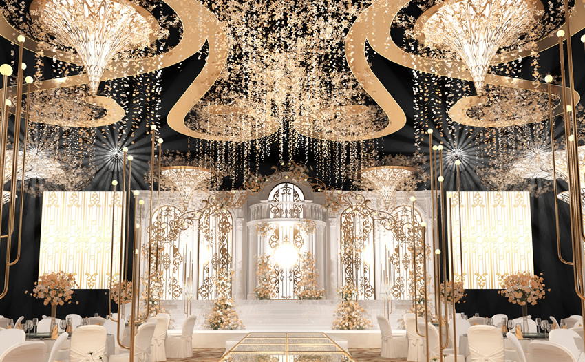 梅河口花木兰喜事汇金色大厅效果展示